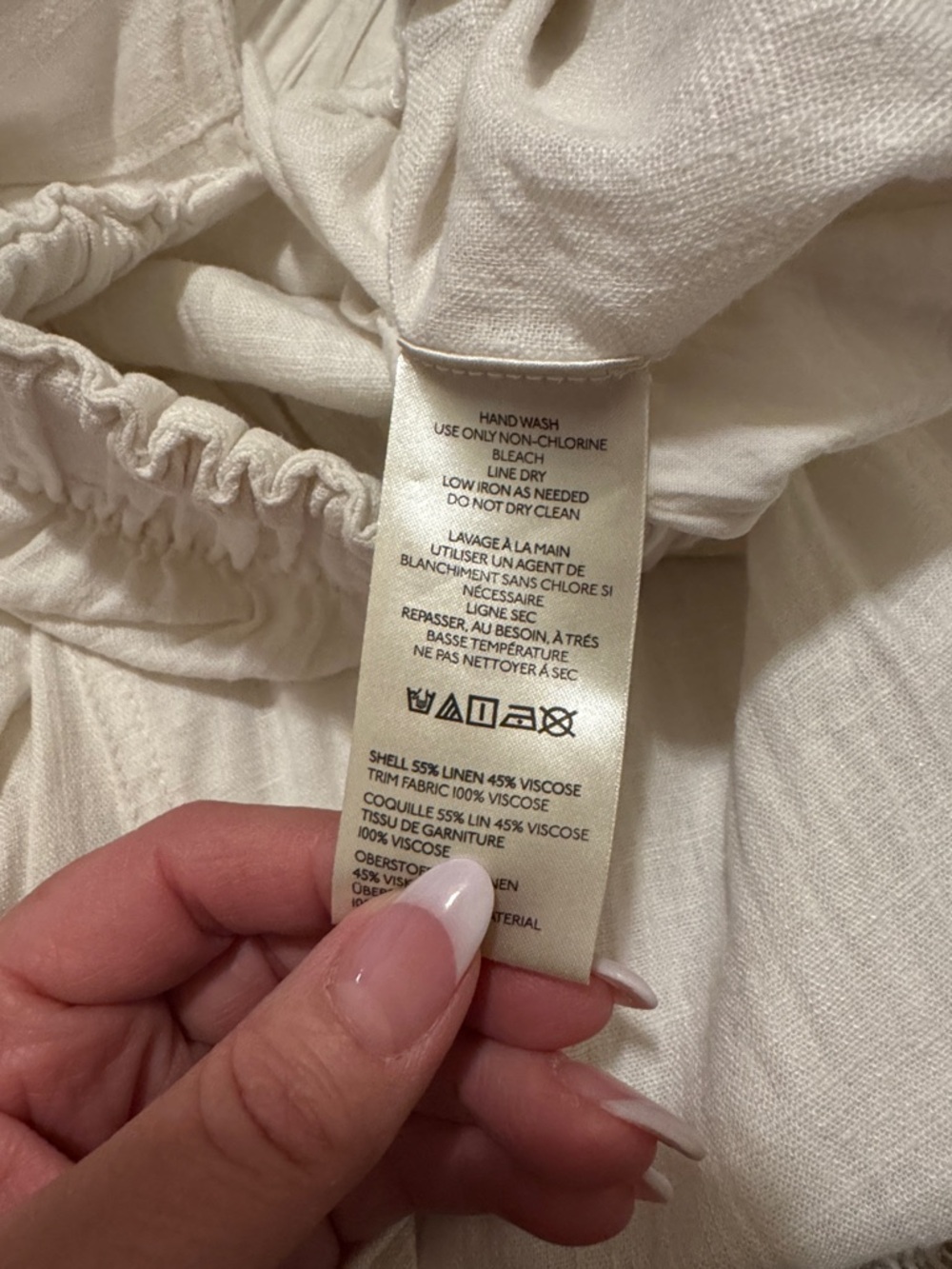 FREE PEOPLE OFF WHITE LINEN PANTS - Picture 6 of 6